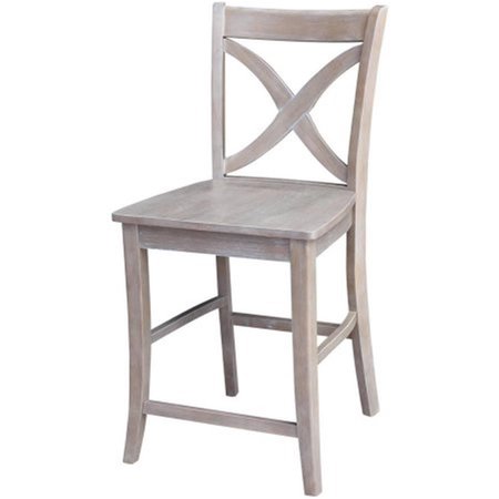 INTERNATIONAL CONCEPTS Cosmo Crossback Counterheight Stool - 24 in. Seat Height S09-142
